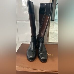 Michael Kors Black and Brown Leather Boots